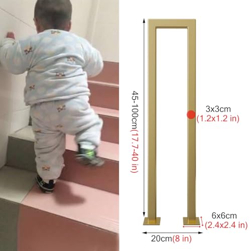 Rambarde d'escalier de sécurité en métal doré brillant design chic