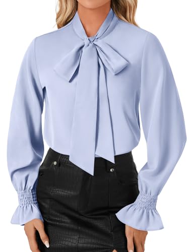 Image of LYANER Women's Bow Tie Neck Business Work Blouse