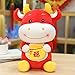 hokkk 22/35 cm Bovini Adorabili Giocattoli di Peluche Animali Bovini di Peluche Benedizione Mascotte Giocattoli per Bambini Regali per la Decorazione della casa 22 cm