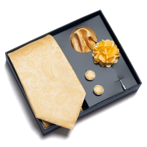 Image of joy alice 70 Colors Ties Set Men Mixed Color Necktie Handkerchief Cufflinks Brooch 3.15 Formal