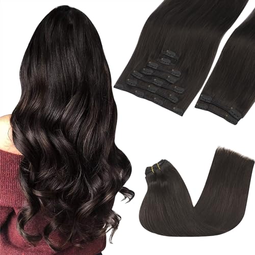 GOO GOO Clip in Hair Extensions Real Human Hair, Remy