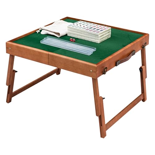 Mesa plegable de mahjong de viaje con set de 144 piezas miniatura 1