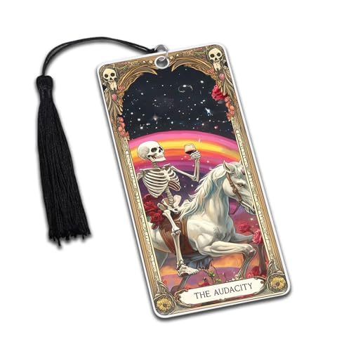 Wicked Bookmark for Women Christmas Gifts Bookmark with Tassels for Reader Bookish Book Lover, Halloween Gothic Skull Gifts for Her Girls, Dark Romance Gifts for Reading Women