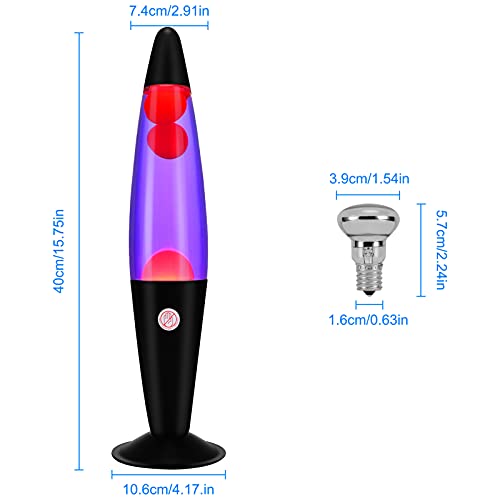 Edier Lava Lamp - 16 Inch Black Lava Lamp - R39 30W Bulb Lava Lamps For Adults Night Light For Home Office Decor Great Gift For Kids Women Girls Boys Birthday (Purple With Orange Wax) #TOP1