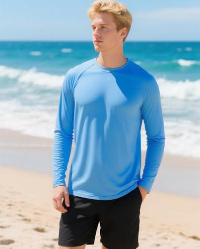 Men's Sun Protection Shirts Swim Shirts UPF 50+ UV Long Sleeve Rash Guard Fishing Running Shirts Quick Dry4