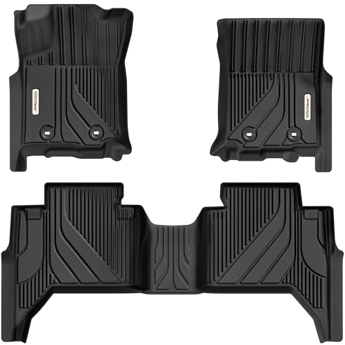 YITAMOTOR Floor Mats for Toyota Tacoma 2016-2023 Double Cab Automatic Custom Fit All Weather Anti-Slip TPE Rubber Mat Toyota Tacoma Accessories SR/SR5/TRD/Limited/Trail Floor Liner 1st & 2nd Row