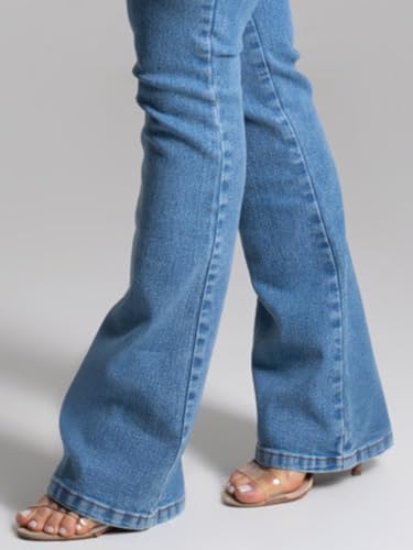 Calça Jeans Feminina Flare Sawary Bootcut Boca de Sino Lycra Elastano Original Moda Feminina (BR, Ci