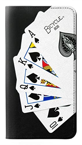 Housse iPhone 17 Pro Poker Royal Straight Flush étui cuir idée cadeau