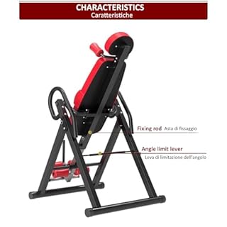 FFitness Panca ad inversione Resistente con Poggiatesta Macchina Invertita Gravitazionale con Altezza Regolabile 4 Angoli di Inversione