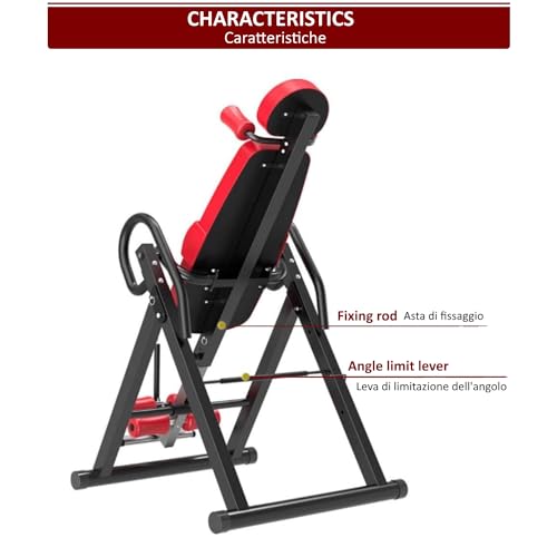 Panca ad inversione Resistente con Poggiatesta Macchina Invertita Gravitazionale con Altezza Regolabile 4 Angoli di Inversione - 4