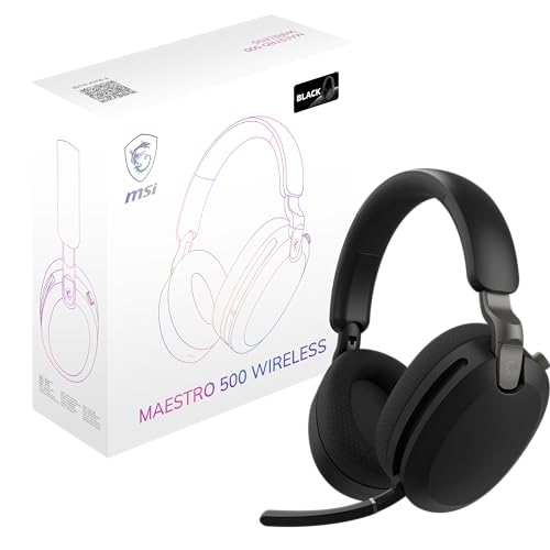 Image of msi Maestro 500 W Black Gaming Headset - 40mm Neodymium Drivers, Omni-Directional Mic, Noise Cancelling, Lightweight Comfort, Foldable, Cross Platform Connectivity