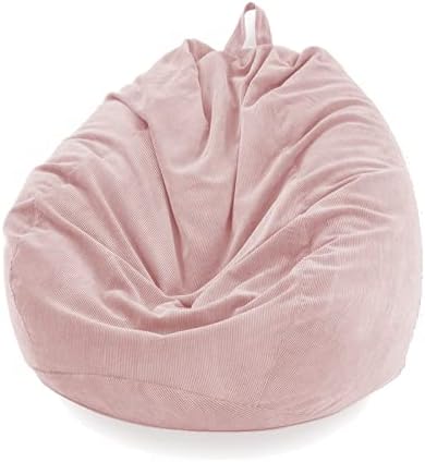 Funda para puf solo sin relleno, funda de puf de pana, almacenamiento de puf de animales de peluche, suave, lavable, resistente, con cremallera, puf