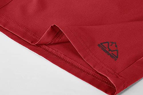 Tbmpoy Men's Hiking Shorts Outdoor Sports Quick Dry Gym Running Short Zipper Pockets Red M #TOP4