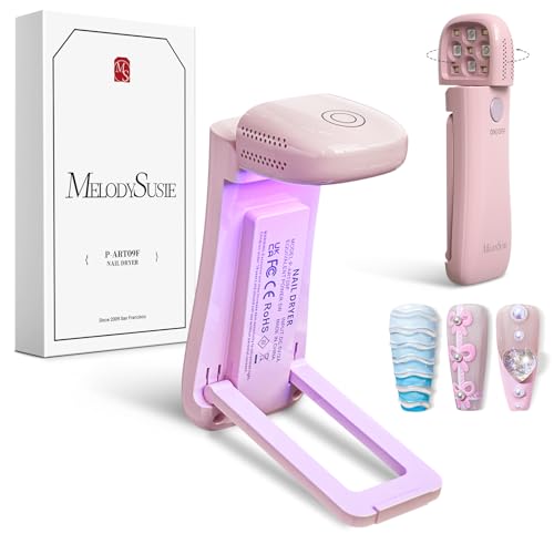 Image of MelodySusie Cordless UV Nail Lamp with Fold-Out Stand,P-Art09F Foldable UV Light with 2-in-1 Lighting & Curing Function, Rechargeable, Flash Cures All Soft Gels Especially Half-Cured, Base & Top Coat