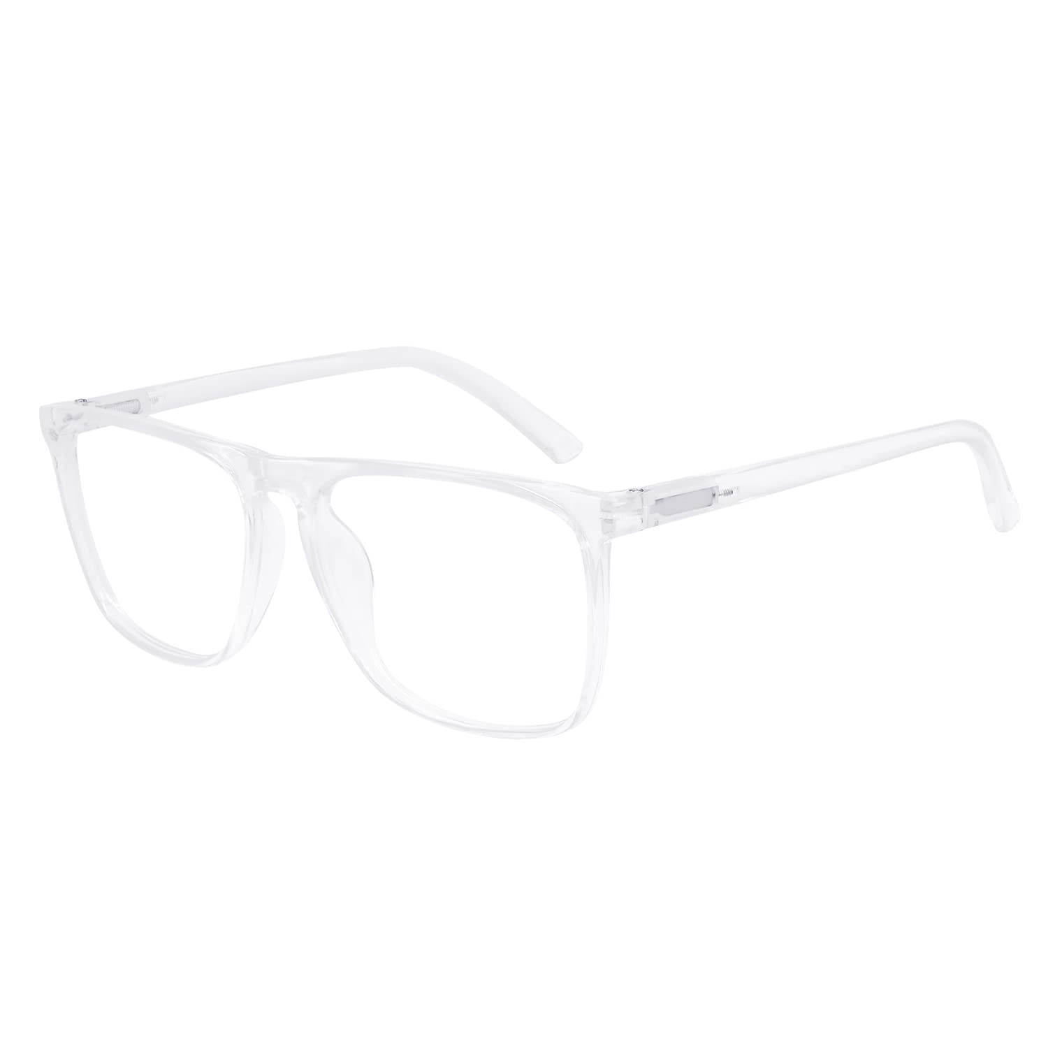 OCCI CHIARI Mens Oversized Reading Glasses +1.25 Clear Frame Readers Glasses for Men Lightweight Reading Glasses Spring Hinge (Transparent,125) - Image 4