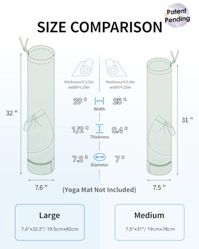 image for sportsnew Yoga Mat Bag with Water Bottle Pocket and Bottom Wet Pocket,