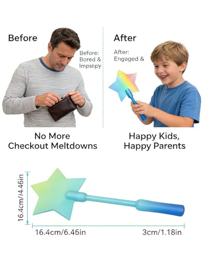 Orxiery Magic Wand Tap To Pay – Star Tap Holder for Contactless NFC Transactions, 3D Printed Credit Card Magic Wand Accessory, Magic Fairy Payment Tool for Contactless Card Terminal Use(Sky blue)