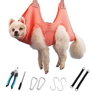 DaizySight Pet Grooming Hammock Supplies Kit for Cats, Small Puppies and Mini Dogs – Size: XS, Hanging Sling for Nail Trimming Cutting
