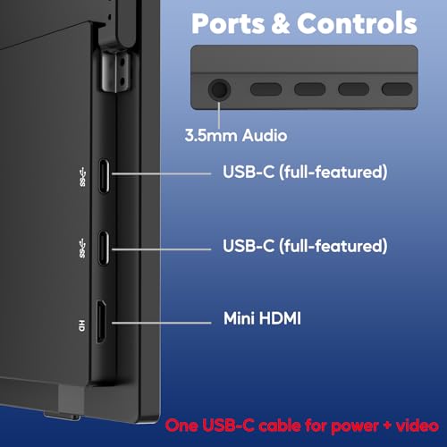 Image of 17.3 inch Wireless Portable Monitor with Built‑in 8000mAh Battery 4H, AirPlay & Miracast, 2.5K QHD 2560x1400 IPS Matte HDR, 125% sRGB, 500 Nits, VESA, Auto Rotation for Phone /Tablet, USB‑C & Mini HDMI