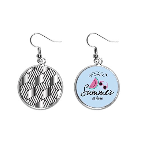 Pendientes de sandía estilo arte de línea simple joyería lóbulo para verano