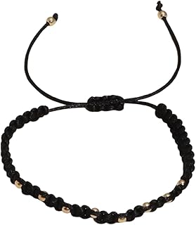 Tibetan Knot Macrame Bracelets for Women Men Adjustable String Bracelets with Gold Beads Colorful Handmade Braided Wrist Jewelry Lucky Blessing Gifts