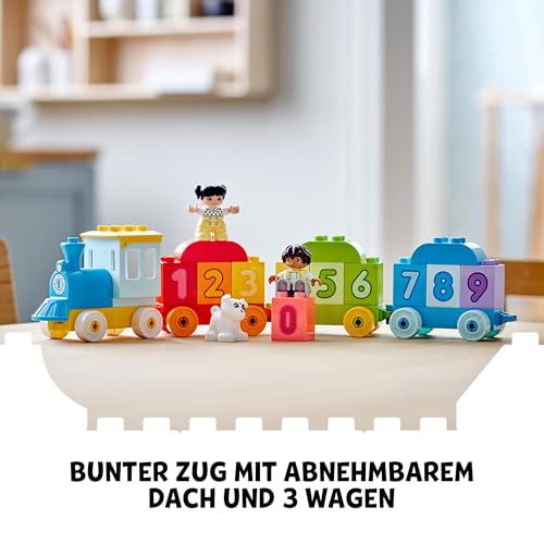 LEGO DUPLO Zahlenzug – Zählen Lernen – Spielzeug für Kleinkinder - Lernspielzeug für Kinder - Bunte Zahlenbausteine und 2 Spielfiguren – Kreatives Geschenk für Jungen & Mädchen ab 1 Jahr - 10954