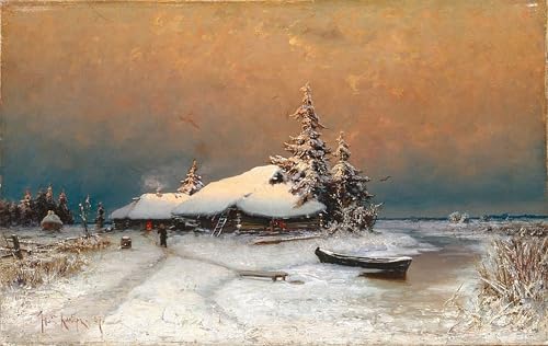 Tableau Coucher de soleil d'hiver pour Habiller un Mur Vide Grand Poster Toile 60x90cm