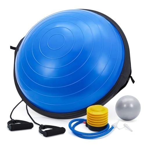 Halber Gymnastikball 64 cm – Balance Half Ball Trainer aus PVC, rutschfeste Halbkugel für Gleichgewichtsübungen, Stabilitätstraining, Core-Training und Yoga, für Heim-Fitnessstudio und Physiotherapie