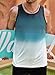 VOGSTART Men's Pinstripe Casual Tank Sport Top Swim Tank Vacation Tropical Breathable Muscular Beach Shirt Blue
