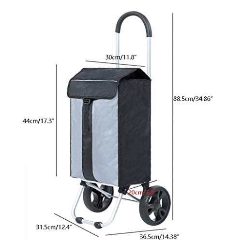 Einkaufswagen Faltbarer Einkaufstrolley Auf Rädern Push-Tote-Wagen Trolley-Tasche Korb Gepäckräder Oxford-Gewebe… – Bild 6