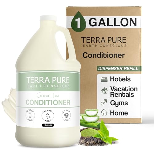 terra pure green tea hotel conditioner  1 gallon  for hospitality amp vacation rentals to refill dispensers  single gallon