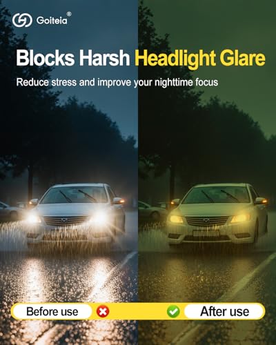 Image of Goiteia Oversized Night Driving Glasses Clip on For Driving-Polarized Anti Glare From Headlights,Framed To Conceal Glasses