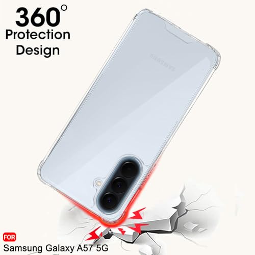 Image of TheGiftKart Back Cover for Samsung Galaxy A57 5G Case | Hybrid Crystal Clear ShockProof Design | Camera & Screen Protection | 360 Degree Protection Galaxy A57 Back Cover (PC & TPU, Transparent Bumper)