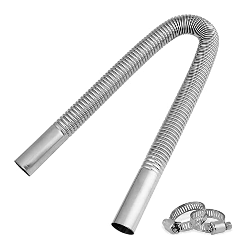 Parking Air Heater Exhaust Pipe: Stainless Steel Flex Exhaust Extension Pipe | Parking Air Heater Fuel Tank Diesel Gas Vent Hose - 60Cm/23.6In #TOP9