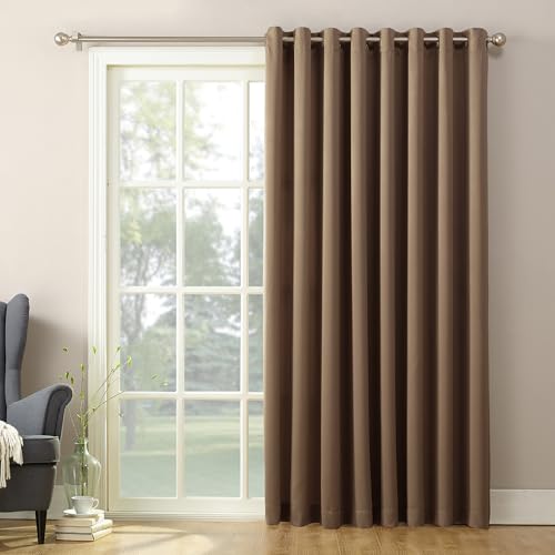 Sun Zero Barrow Energy Efficient Grommet Sliding Patio Door Curtain Panel, 100