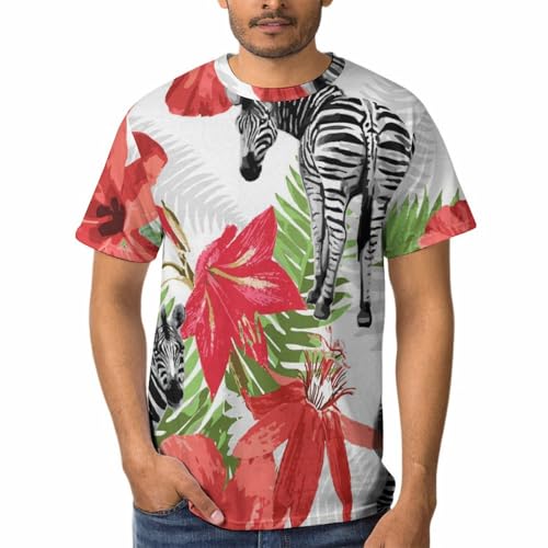 T-shirt col rond homme Cheval de Fleur anti-déformation pour un style durable