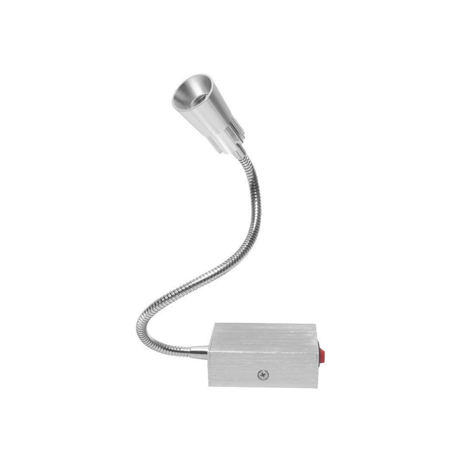 Lampe de lecture LED 4000K avec spot flexible 3W argenté pour chambre