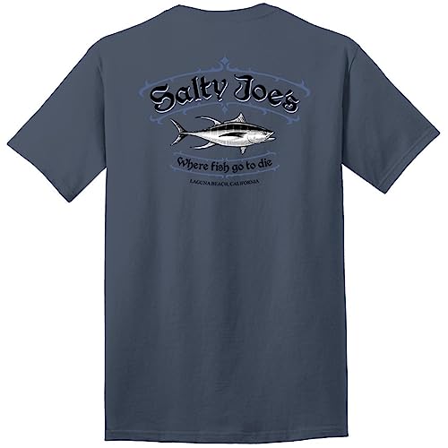 SALTY JOES Men's Reel 'Em in Logo Heavyweight Tees in Regular, Big and Tall