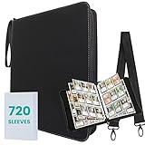 Pokemon Sammelalbum, Sammelkarten Binder Album 720 Taschen Kompatibel mit Pokemon Karten, Leder Kartenhalter Buch, Wasserdicht Karten Ordner für Pokemon, NFL, MTG, Yugioh, Baseball, Sportkarte