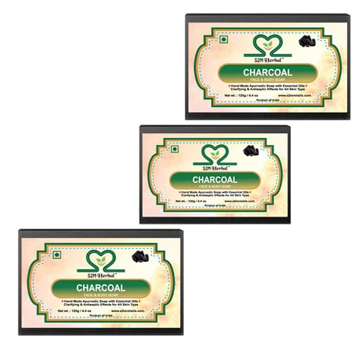 Image of Activated Charcol Face & Body Handmade Soap 125 gm (Pack of 3) (3 x 125 g)