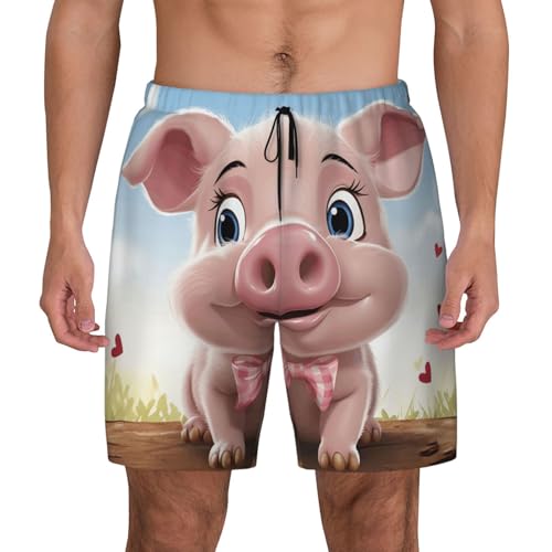 Men's Swim Trunks Quick Dry Board Shorts Smilings Beach Shorts with Pocket Bathing Suits for Men