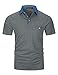 Produktbild GHYUGR Poloshirts Herren Kurzarm Baumwolle Polohemd Denim Golf T-Shirt S-XXL,Grau 3,XXL