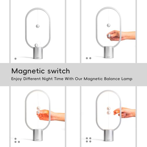 Xhope4u Table Lamp for Bedroom - Balance Lamp,Bedside Lamp with Touch Dimmer,Nightstand Lamp,3 Level Brightness Rechargered Night Light for Home,Office,College Dorm (Silver) — view 4