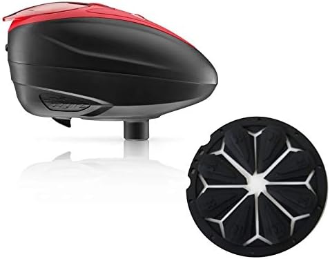 Dye LT-R Electronic Paintball Loader - Red with HK Army Epic Speed Feed (Red with Blackout Epic Speed Feed)