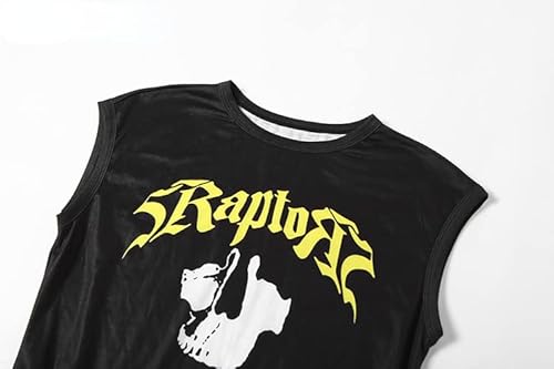 Letter Print Tank Dress Women Casual Sleeveless Skinny Stretchy Maxi Bodycon 2022 Summer Stylish Streetwear Dresses (Black,M,Medium) #TOP3