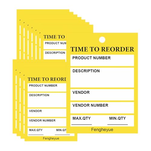 50Pcs Time to Reorder Tags Warehouse Inventory Cards 2.5x3.5 Inch-Inventory