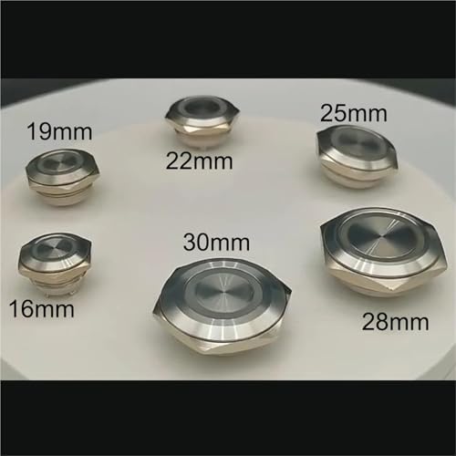 Interrupteur bouton-poussoir acier inoxydable haute précision à LED 12V verte