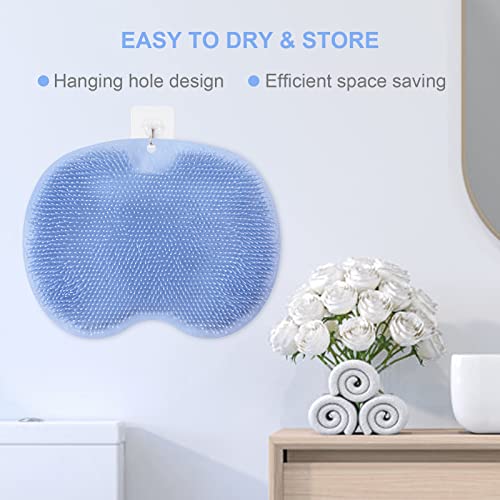 ACWOO Fußbürste Große, Fußwäscher Fuss Wäscher Bath Massage Pad mit Rutschfesten Saugnäpfen, Fußbad Fußmassagegerät Dusche Fußwaschmatte Foot massager für Pediküre, Fußpflege Entspannung(Blau) 6