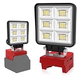 💡【Lampada da Lavoro 48 LED】48W 5200LM luce ricaricabile ha 120-140 ° design angolo del fascio e lente Led per migliorare l'illuminazione per una copertura più ampia area con due livelli (alta luminosità, bassa luminosità) luminosità regolabile per aiutarvi a risparmiare energia meglio.