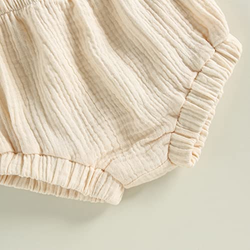 Moreeluck Baby Girl Summer Clothes Shorts Set 2Pcs Soft Tank Top Camisole And Bloomers Short Bottoms Outfit Suit 0-24 Months (A Apricot, 12-18 Months) #TOP6